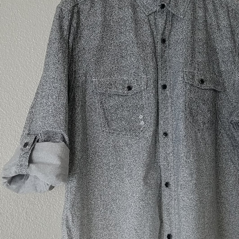 INC Black White Mens Ombre Button Up Shirt - Picture 12 of 12